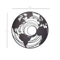 Decoratiune de perete, World 1, Metal, Dimensiune: 70 x 70 cm, Negru