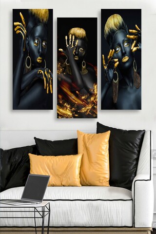 Set 3 tablouri decorative, MDF0042, MDF , 20 x 50 cm, 3 piese, Multicolor