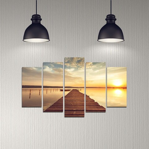 Tablou decorativ MDF, 5DMDF-26, 20 x 60 cm, Multicolor