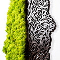 Decoratiune de perete, Green And Dry, 100% MDF/MOSS (grosime: 6 mm), Dimensiune: 45 x 1 x 56 cm, Verde/Maro