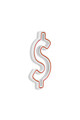 Decoratiune luminoasa LED, Dollar Sign, Benzi flexibile de neon, DC 12 V, Rosu