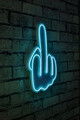 Decoratiune luminoasa LED, Middle Finger, Benzi flexibile de neon, DC 12 V, Albastru