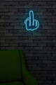 Decoratiune luminoasa LED, Middle Finger, Benzi flexibile de neon, DC 12 V, Albastru