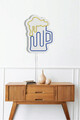 Decoratiune luminoasa LED, Beer Glass, Benzi flexibile de neon, DC 12 V, Albastru/Galben