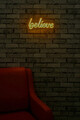 Decoratiune luminoasa LED, Believe, Benzi flexibile de neon, DC 12 V, Galben