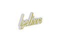 Decoratiune luminoasa LED, Believe, Benzi flexibile de neon, DC 12 V, Galben