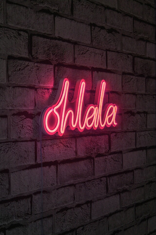 Decoratiune luminoasa LED, Oh La La, Benzi flexibile de neon, DC 12 V, Roz