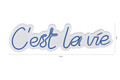 Decoratiune luminoasa LED, C'est La Vie, Benzi flexibile de neon, DC 12 V, Albastru