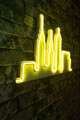 Decoratiune luminoasa LED, City Skyline, Benzi flexibile de neon, DC 12 V, Galben
