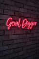 Decoratiune luminoasa LED, Goal Digger, Benzi flexibile de neon, DC 12 V, Rosu