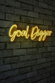 Decoratiune luminoasa LED, Goal Digger, Benzi flexibile de neon, DC 12 V, Galben