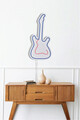 Decoratiune luminoasa LED, Guitar, Benzi flexibile de neon, DC 12 V, Albastru/Roz