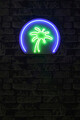 Decoratiune luminoasa LED, Palm Tree, Benzi flexibile de neon, DC 12 V, Albastru verde