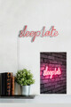 Decoratiune luminoasa LED, Sleep Late, Benzi flexibile de neon, DC 12 V, Roz