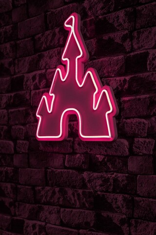 Decoratiune luminoasa LED, Castle,  Benzi flexibile de neon, DC 12 V, Roz