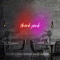 Decoratiune luminoasa LED, Think Pink, Benzi flexibile de neon, DC 12 V, Rosu