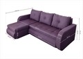 Coltar extensibil reversibil Siena Lux Purple 243x141x81 cm cu lada de depozitare