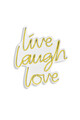 Decoratiune luminoasa LED, Live Laugh Love, Benzi flexibile de neon, DC 12 V, Galben