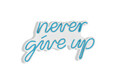 Decoratiune luminoasa LED, Never Give Up, Benzi flexibile de neon, DC 12 V, Albastru