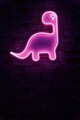 Decoratiune luminoasa LED, Dino the Dinosaur, Benzi flexibile de neon, DC 12 V, Roz