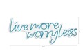 Decoratiune luminoasa LED, Live More Worry Less, DC 12 V, Albastru