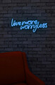 Decoratiune luminoasa LED, Live More Worry Less, Benzi flexibile de neon, DC 12 V, Albastru