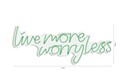 Decoratiune luminoasa LED, Live More Worry Less, DC 12 V, Verde