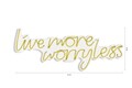 Decoratiune luminoasa LED, Live More Worry Less, DC 12 V, Galben