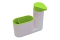 Organizator pentru chiuveta 2in1 Bedora, plastic, alb/verde