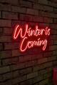 Decoratiune luminoasa LED, Winter is Coming, Benzi flexibile de neon, DC 12 V, Rosu