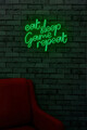 Decoratiune luminoasa LED, eat sleep game repeat, Benzi flexibile de neon, DC 12 V, Verde