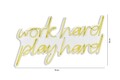 Decoratiune luminoasa LED, Work Hard Play Hard, DC 12 V, Galben