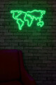 Decoratiune luminoasa LED, World Map, Benzi flexibile de neon, DC 12 V, Verde