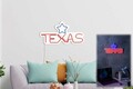 Decoratiune luminoasa LED, Texas Lone Star Blue, Benzi flexibile de neon, DC 12 V, Rosu albastru