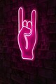 Decoratiune luminoasa LED, Rock N Roll Sign, Benzi flexibile de neon, DC 12 V, Roz