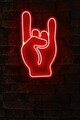 Decoratiune luminoasa LED, Rock N Roll Sign, Benzi flexibile de neon, DC 12 V, Rosu