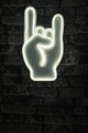 Decoratiune luminoasa LED, Rock N Roll Sign, Benzi flexibile de neon, DC 12 V, Alb