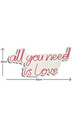Decoratiune luminoasa LED, All You Need is Love, Benzi flexibile de neon, DC 12 V, Rosu