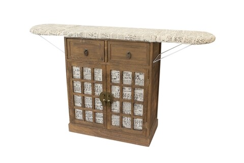 Dulap cu masa de calcat Double Marron, Bedora, 81 x 34 x 67 cm, maro