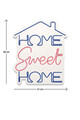 Decoratiune luminoasa LED, Home Sweet Home, Benzi flexibile de neon, DC 12 V, Albastru/Roz