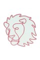 Decoratiune luminoasa LED, Lion, Benzi flexibile de neon, DC 12 V, Rosu