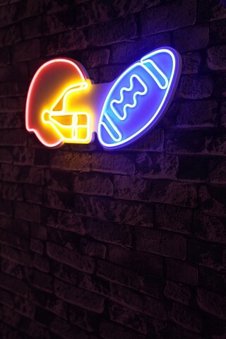 Decoratiune luminoasa LED, NFL Football Blue, Benzi flexibile de neon, DC 12 V, Multicolor