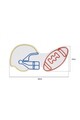 Decoratiune luminoasa LED, NFL Football Blue, Benzi flexibile de neon, DC 12 V, Multicolor