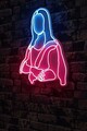 Decoratiune luminoasa LED, Mona Lisa, Benzi flexibile de neon, DC 12 V, Roz / Albastru