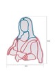 Decoratiune luminoasa LED, Mona Lisa, Benzi flexibile de neon, DC 12 V, Roz / Albastru