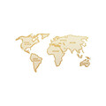 Decoratiune de perete, World Map In The Stripes, Metal, Dimensiune: 120 x 65 cm, Auriu