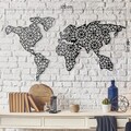 Decoratiune de perete, The World Is Mine, Dimensiune: 120 x 64 cm, Negru