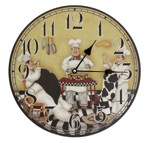 Ceas de perete Chef, Bedora, Ø 34 cm, multicolor