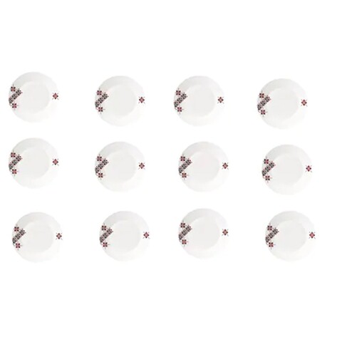 Set 12 farfurii adanci Etno, Vanora, Ø20 cm, portelan