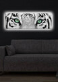 Tablou decorativ cu lumina LED, 3090DACT-19, PÂNZĂ 100% PIELE ÎNTOARSĂ / Dimensiune: 30 x 90 cm / Cadru: 100% lemn (Grosime: 3 cm) / Lumini LED pe spate / Alimentat de 1 baterie de 9 volți / Buton pornit/oprit, Multicolor